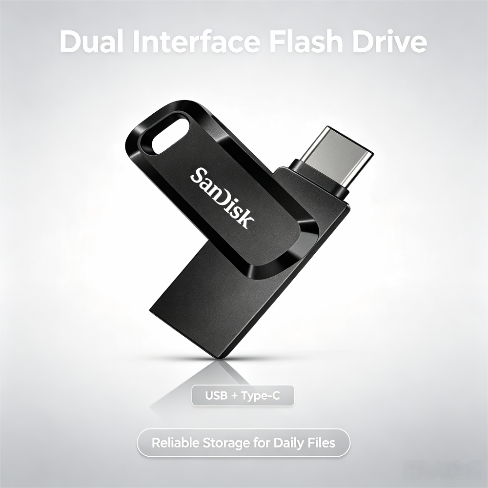 SANDISK แฟลชไดร์ฟ รุ่น Ultra Dual Drive Go SDDC3 สีดำ ความจุ 32GB 64GB 128GB 256GB 512GB 1TB