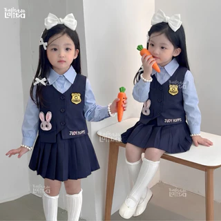 ✅พร้อมส่ง👧🏻🐰ชุดเซทคอสเพลย์เด็ก3ชิ้น ตำรวจ Judy Hopps Zootopia เสื้อเชิ้ต+เสื้อกั้กตุ๊กตา3D+กระโปรงพลีท น่ารักกำลังฮิตเลย