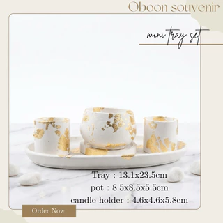 เซทเชิงเทียนไซซ์เล็ก MINI TRAY SET กระถางธูปพร้อมเชิงเทียน สไตล์มินิมอล มีเชิงเทียนสองแบบ เลือกสีได้ พรีออเดอร์ 5-7 วัน