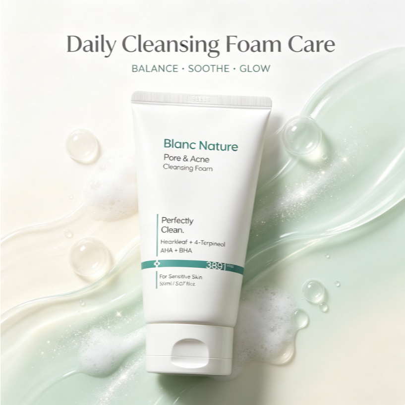 【ของแท้ 100%】Blanc Nature Pore Control 150ml โฟมล้างหน้าควบคุมความมัน ทำความสะอาดรูขุมขน เหมาะผิวมัน