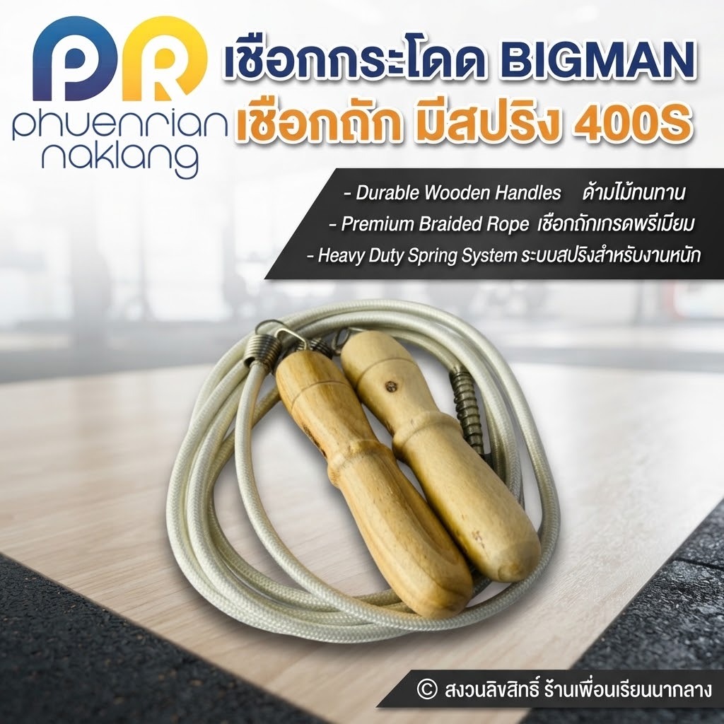 เชือกกระโดด BIGMAN เชือกถักอย่างดี มีสปริง 400S