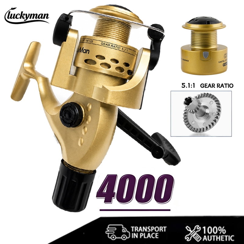 Spinning Reel รอกสปินนิ่งรุ่นใหม่ ขนาด 4000 ใช้ได้ทั้งมือซ้ายและมือขวา เหมาะตกปลาเบส ปลาเทราท์ ปลาคาร์ป แรงดึงสูงสุด 20