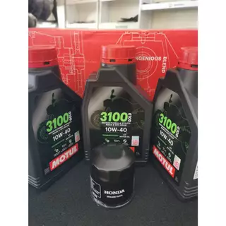 ชุดถ่ายน้ำมันเครื่องMOTUL 3100 GOLD10W-40 3 ลิตร ฟรีกรองHONDA CBR500R CB500X Rebel500 CB650F CBR1000