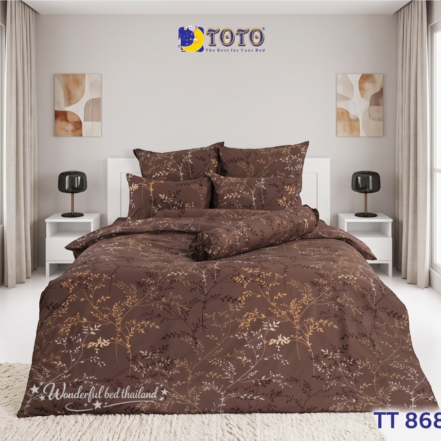 TOTO  TT868  ลายดอกไม้&ใบไม้~Flower & Leaf   ชุดเครื่องนอน ลิขสิทธิ์แท้ 100% จากแบรนด์ TOTO