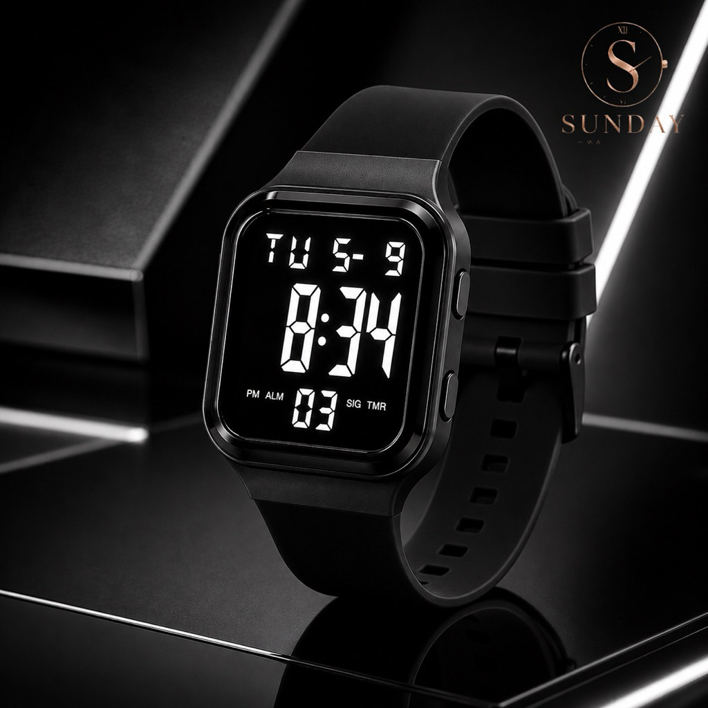(K300) นาฬิกาข้อมือกันน้ำ Dash แท้ ทรงยอดฮิต สายSport Watch นิ่ม ใส่สบาย
