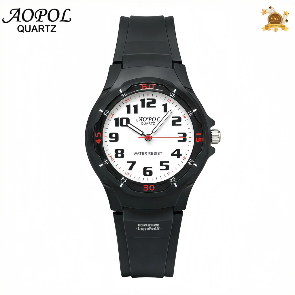 นาฬิกา AOPOL แท้ รหัส AP116 กันน้ำ 100% หน้าปัดกลม ขนาด 38 MM. สายซิลิโคน มีหลายสี