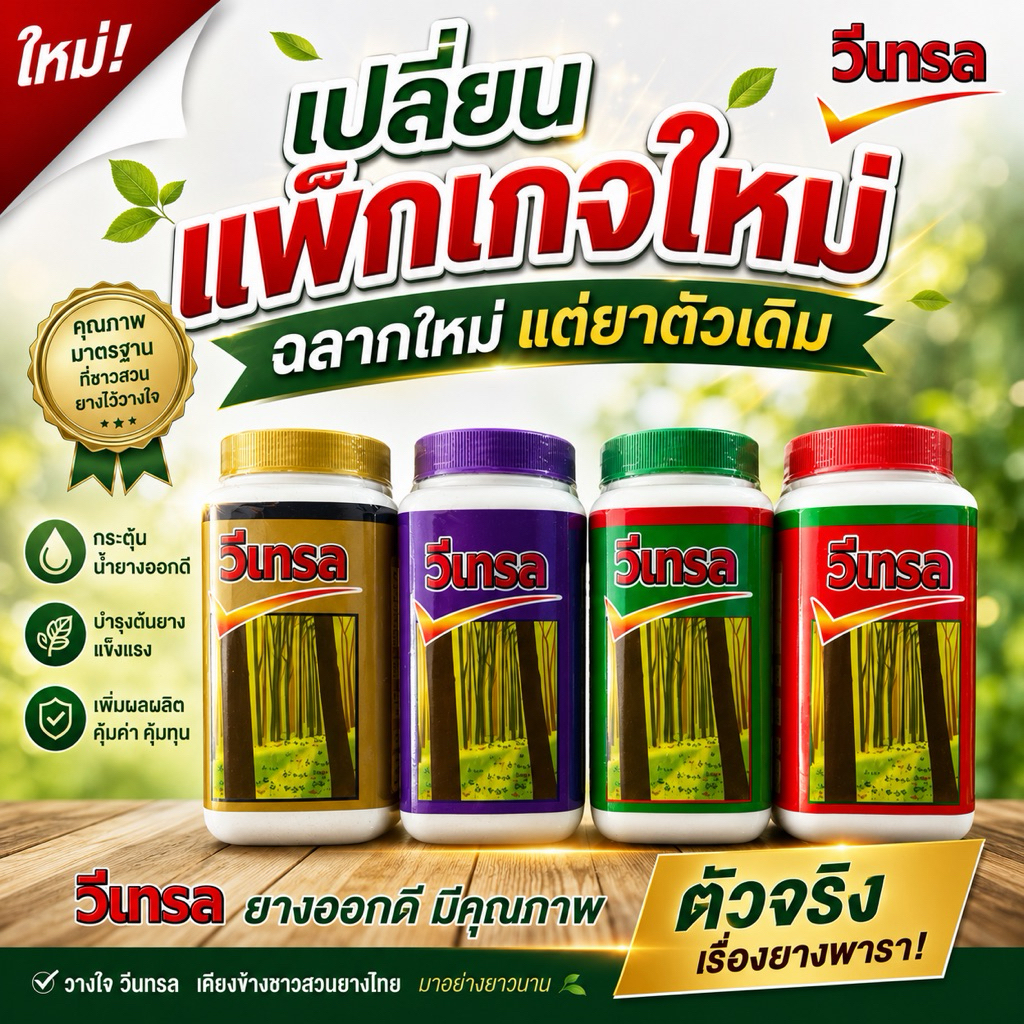 วีเทรล ฮอร์โมนเร่งน้ำยางพารา 1.5%,2.5%,5%,10%
