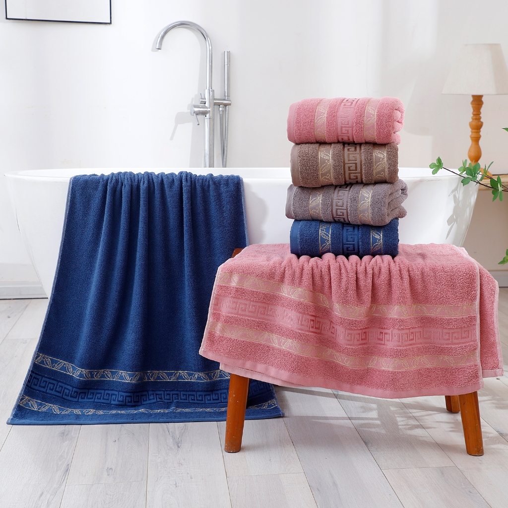 ผ้าเช็ดตัว (100% cotton) ขนาด 70x140 ซม. ผ้าเช็ดตัวหลายสี ผ้าขนหนูหนาและนุ่ม อัพเกรดคุณภาพผ้า ดูดซับน้ำได้ดี ไม่เป็นขุย