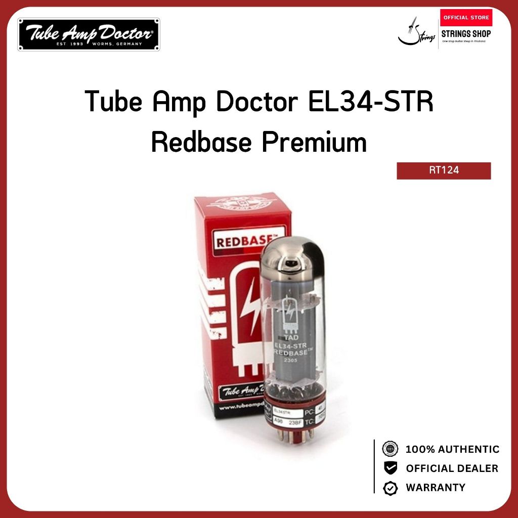 Tube Amp Doctor EL34-STR Redbase Premium – หลอด Power Tube EL34 สำหรับแอมป์กีตาร์
