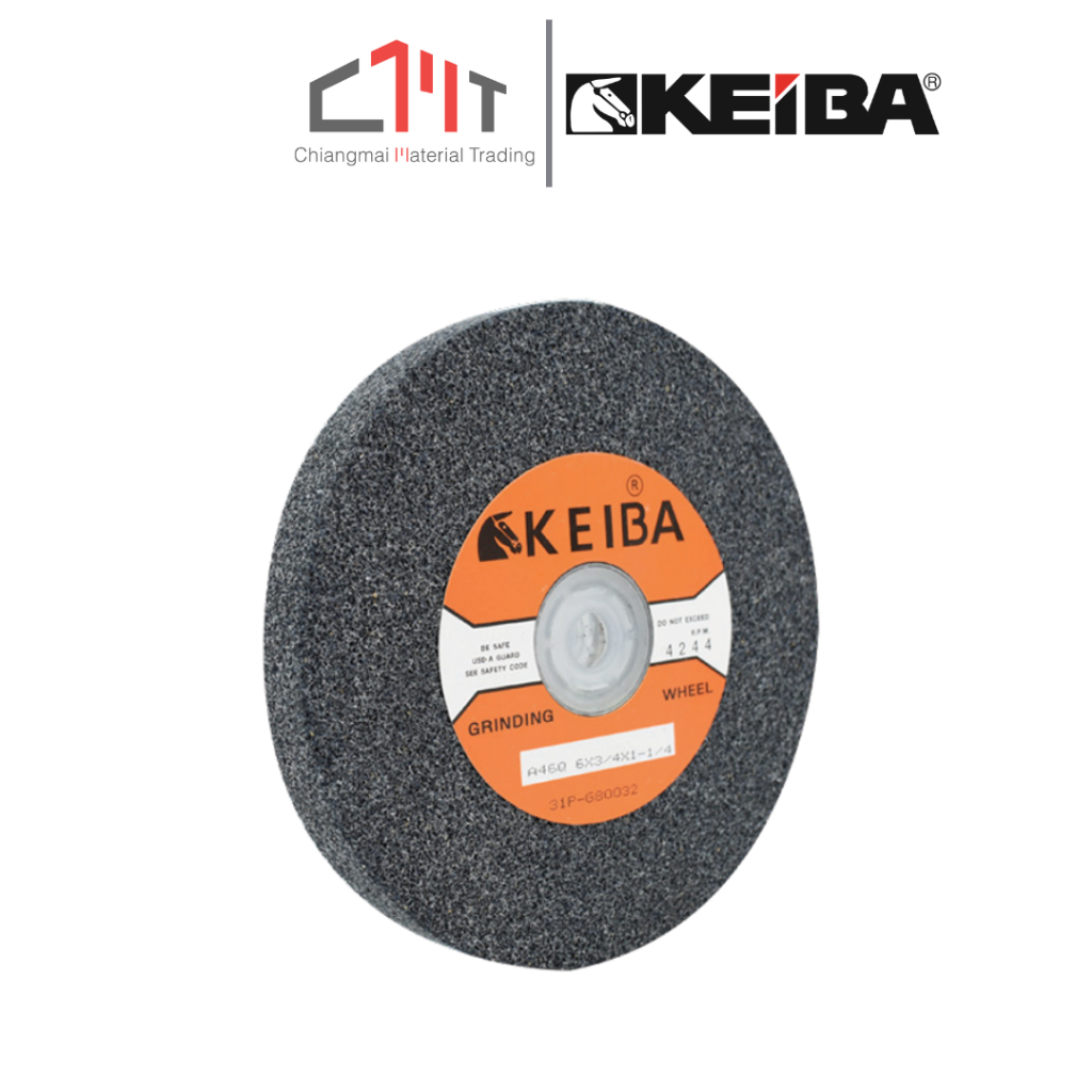 KEIBA หินเจียระไน สีเทา (แบบหยาบ) ขนาด 4" - 10" เบอร์ 36, 46, 60