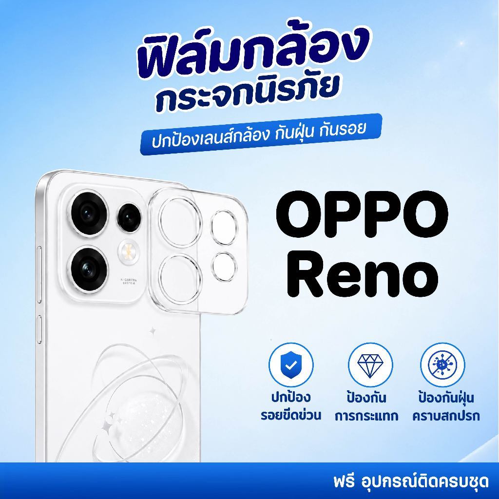 ฟิล์มกันรอยกล้องมือถือ OPPO Reno รุ่น Reno 16  Reno15 Reno 14