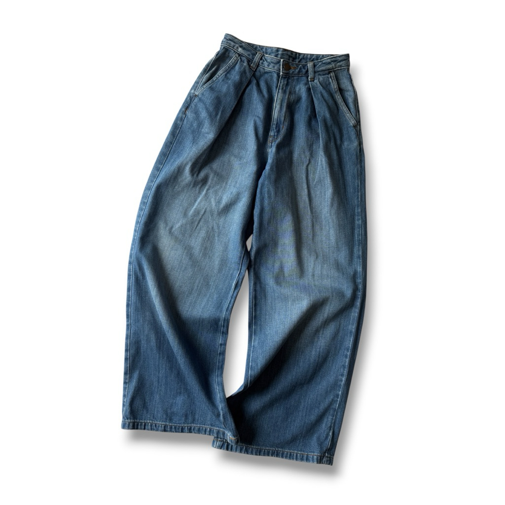 GU/ Woman Baggy Wide Pants,blue