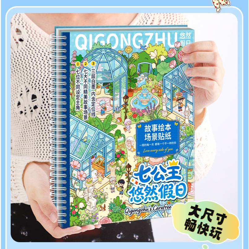 ส่งด่วน กทม. 👑 สติกเกอร์ The 7 Princesses' Leisure Holiday ภูมิทัศน์ DIY แบบเล่ม 7 ฉาก Scene Sticker