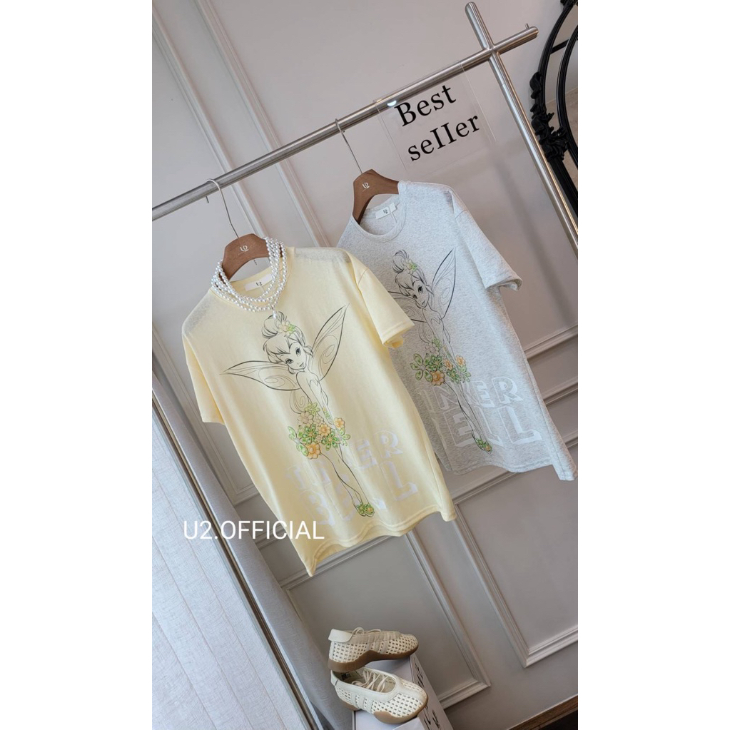 U2✨🧚เสื้อยืดลายทิงเกอร์เบลล์