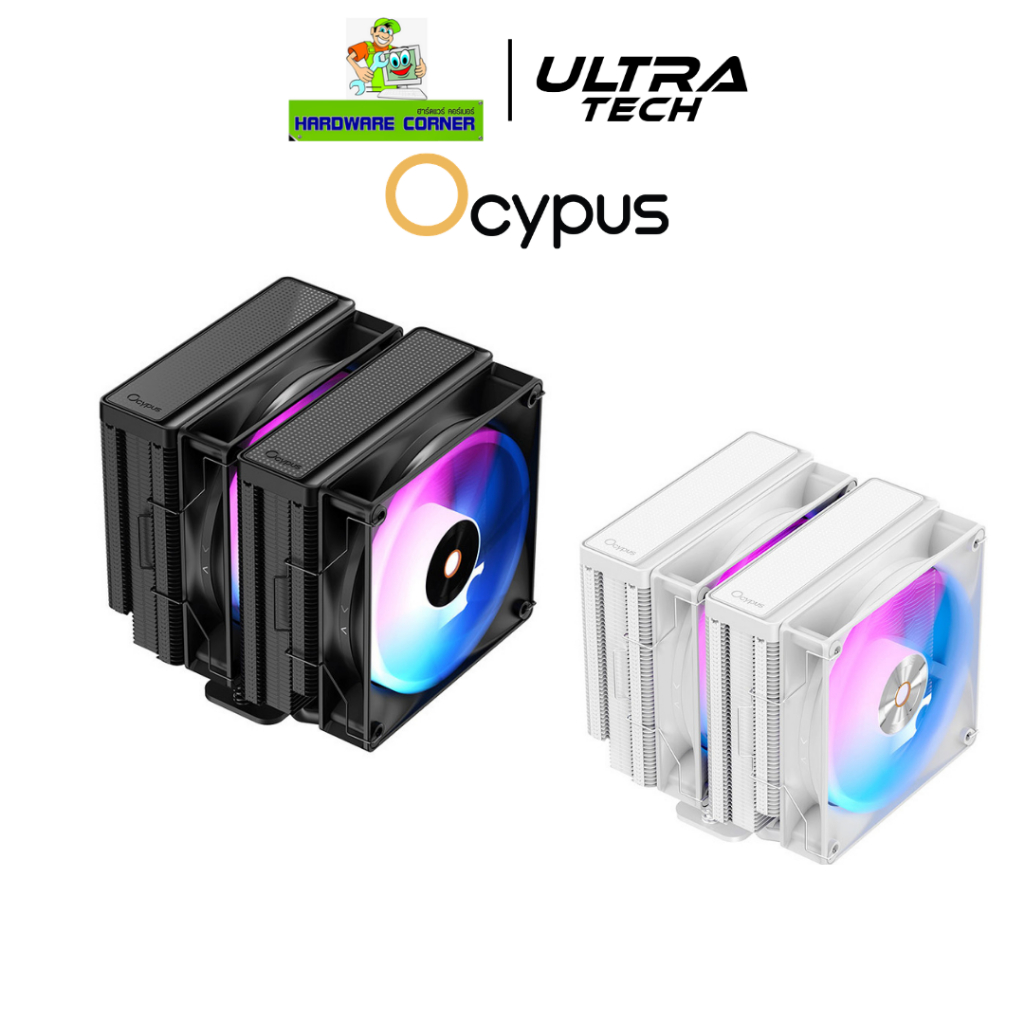 OCYPUS DELTA A62 BLACK/WHITE ARGB (CPU AIR COOLER / ชุดลมความร้อนซีพียู)