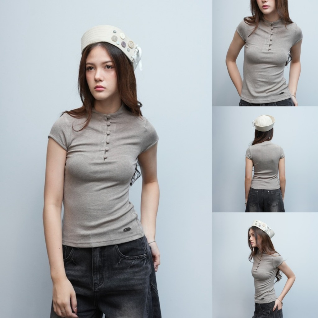 Garcon.dept | Fitted Frog Button Baby Tee I เสื้อเบบี้ทรีคอจีน