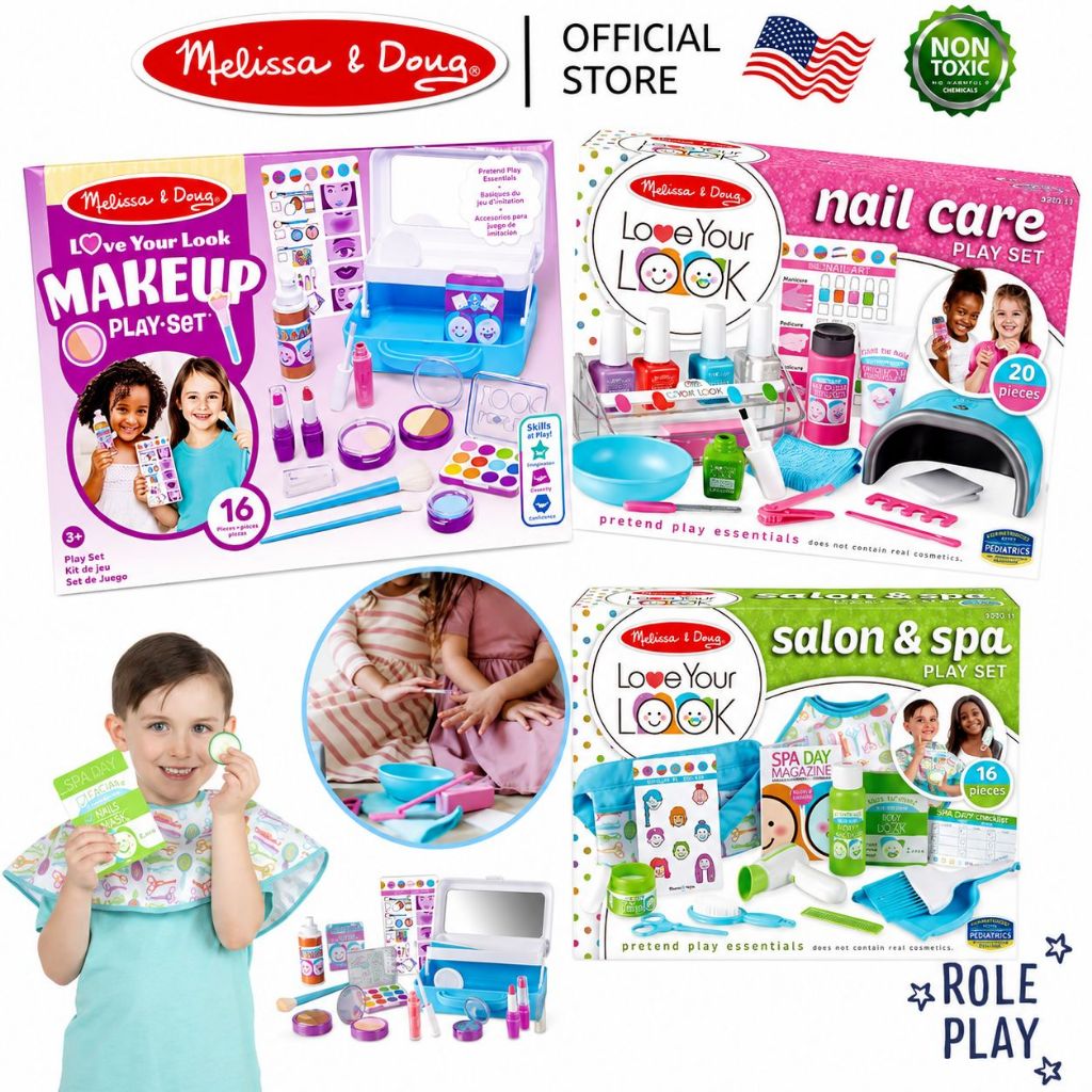 Melissa & Doug Makeup Kit, Nail Care, Salon & Spa ชุดแต่งหน้าเด็ก ทำเล็บ ทำผม ชุดร้านเสริมสวย (ของแท้ USA)