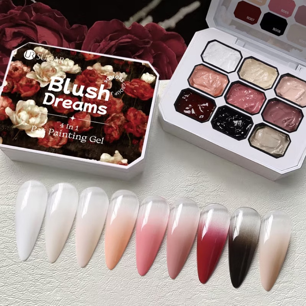 UR SUGAR สีเพ้นท์เจล เจลทำเล็บ 9 ช่อง  เพ้นท์สีง่ายได้ในหนึ่งปาด