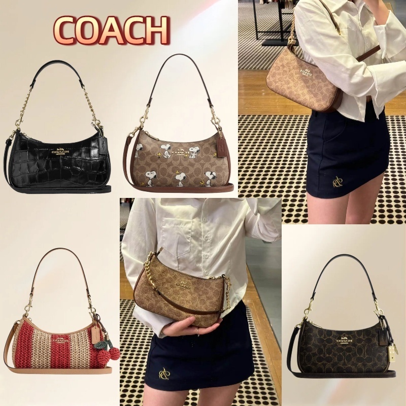 100% แท้ COACH Teri กระเป๋าหิ้วมือ ไหล่เดียวและสะพายข้าง ซิปเปิดปิด รุ่นผู้หญิง