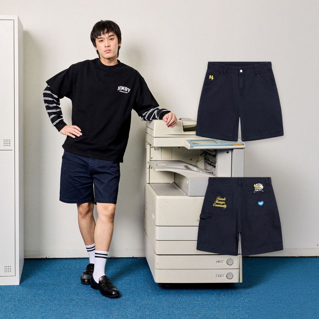HOMEBOY กางเกงยีนส์ขาสั้น   HB.HI.MY.FRIENDS.SHORTS  ยีนส์ผ้าฝ้าย  ใส่สบาย