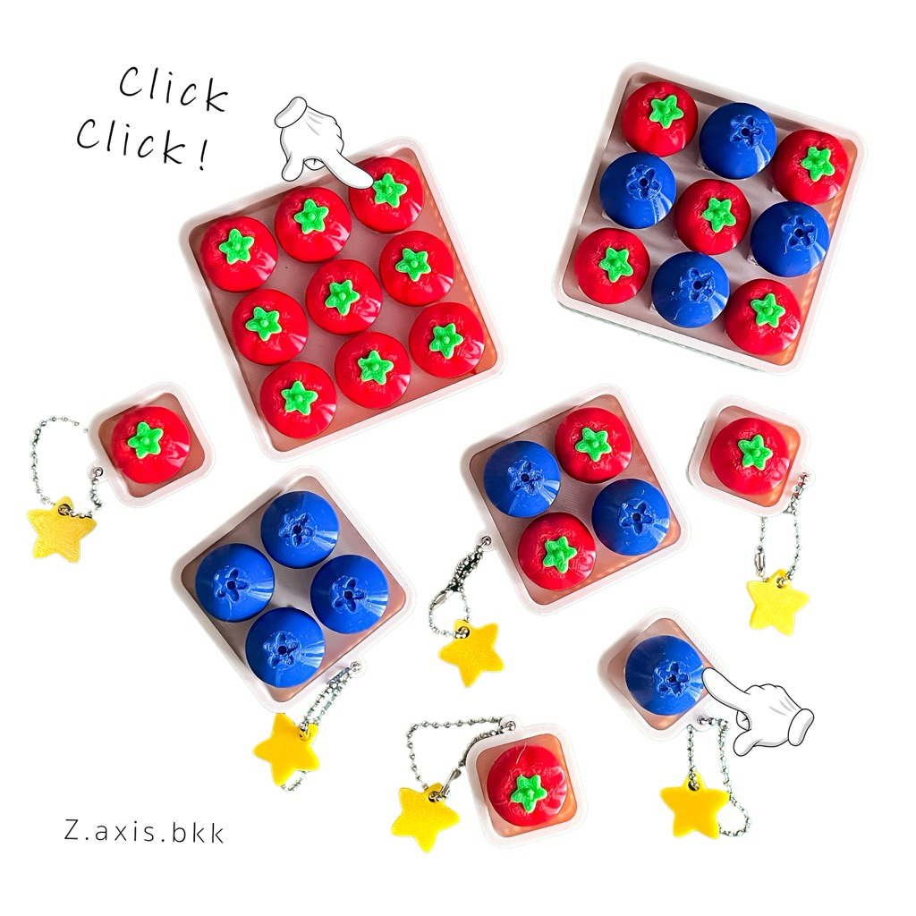 พวงกุญแจคลิกเกอร์แพ็กผลไม้ คลิ๊กๆ (Fruit Clicker Keychain Fidget Toy)