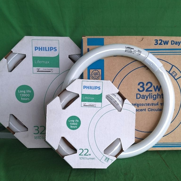 หลอดไฟชนิดกลมฟลูออเรสเซนต์22w,32w philips,LeKise แสงขาว ราคาสินค้าต่อ1ชิ้น