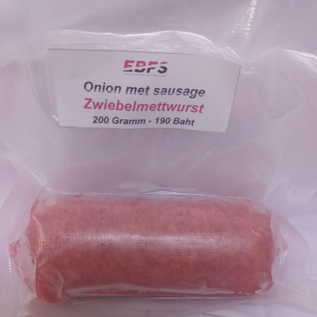 Onion  Sausage,Zwieblenettwurst 200-Gramm 1 Piece/ไส้กรอกใส่หัาหอมบดโฮมเมด สำหรับทำแซนด์วิส 200 กรัม 1 ชิ้น