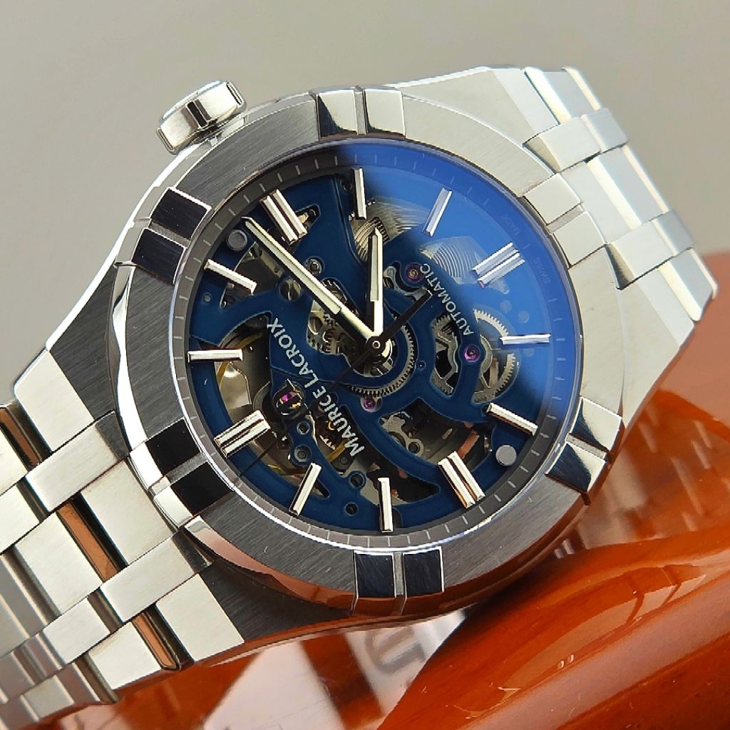 Maurice Lacroix AIKON Automatic Skeleton Blue Dial Ref. AI6007-SS002-031-1
