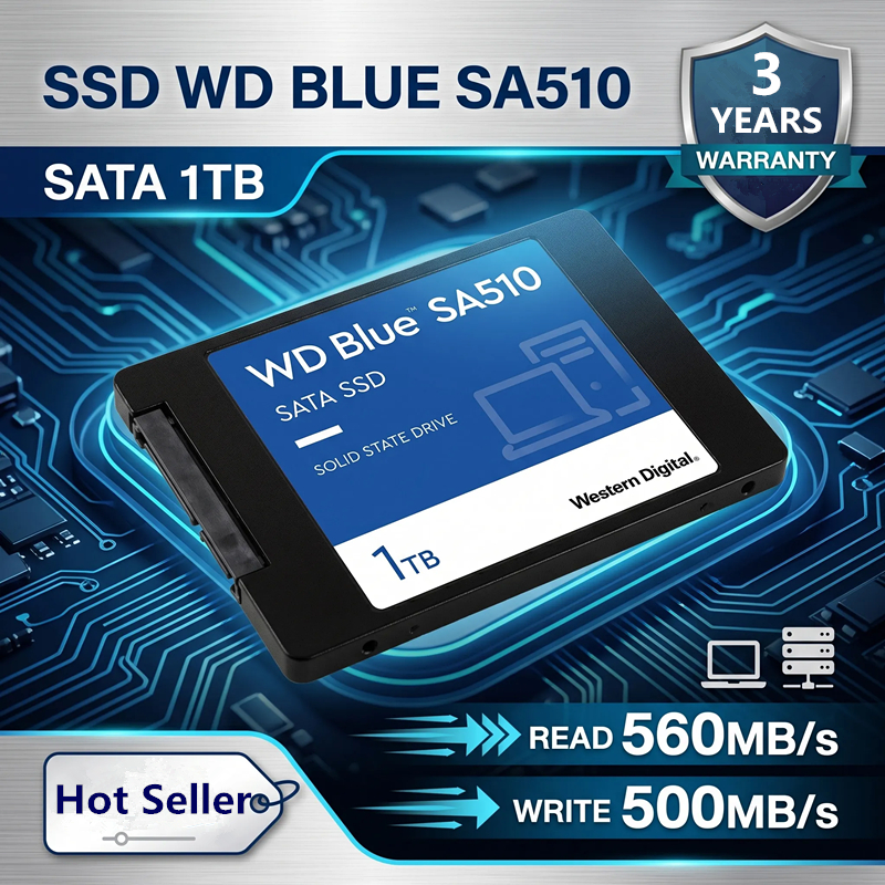 WD Blue SA510 SATA III SSD ขนาด 250GB 500GB 1TB 2.5” เหมาะสำหรับโน๊ตบุ๊คและเดสก์ท็อป