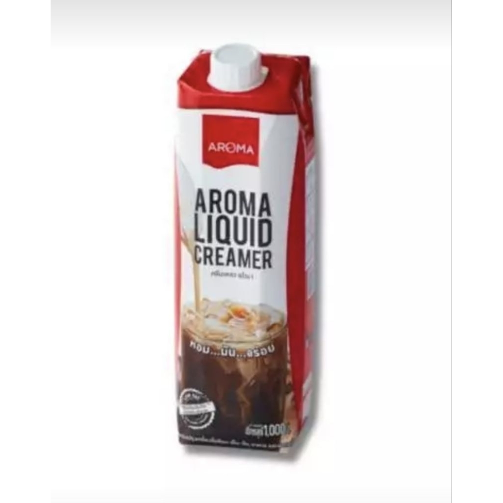 Aroma  ครีมเหลว อโรม่า ครีมเทียมข้นจืด ชนิดพร่องมันเนย (Aroma Liquid Creamer) 1000 มล. / กล่อง