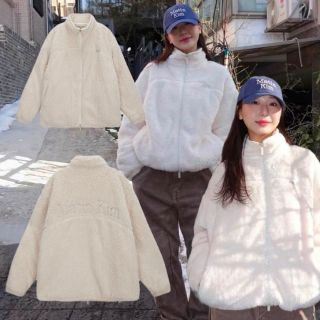Matin Kim BACK LOGO FLEECE JUMPER เสื้อฟลีซแขนยาว ดีไซน์ BACK LOGO สไตล์เกาหลี ใส่คลุมกันหนาวได้ทั้ง