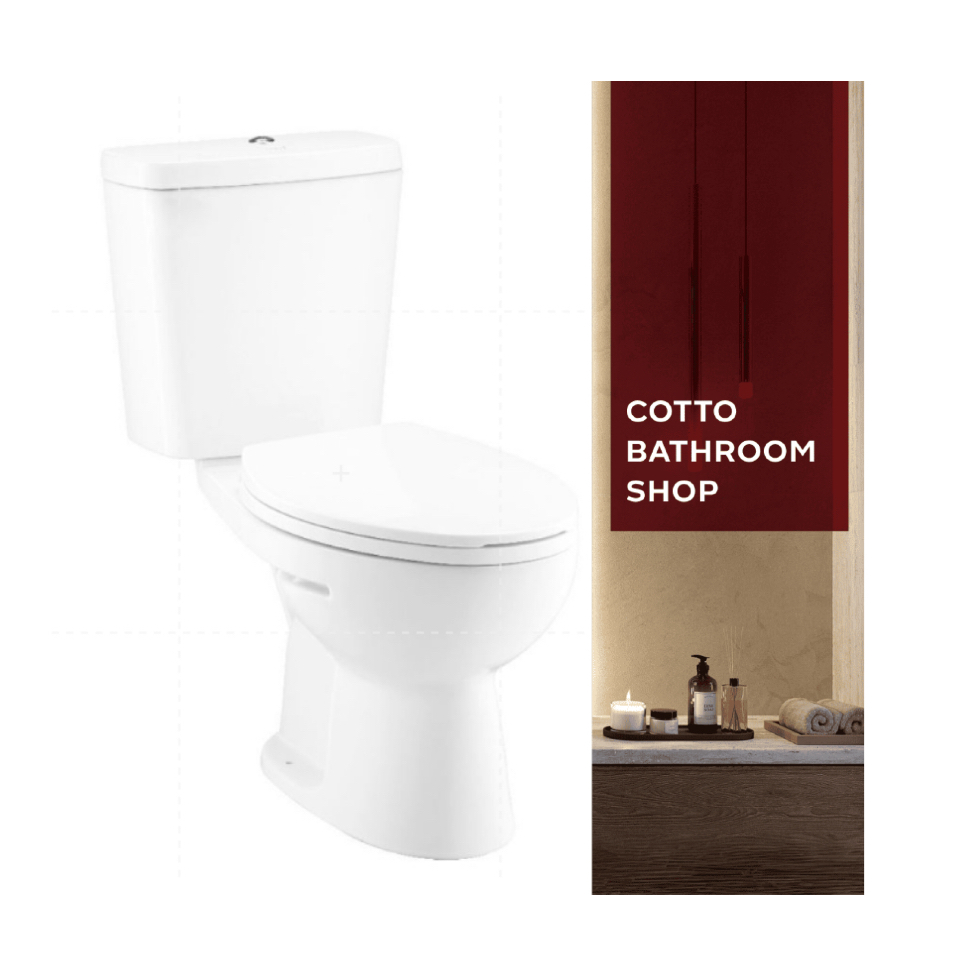 COTTO C13443 WH Boom Closet สุขภัณฑ์สองชิ้น รุ่น บูม