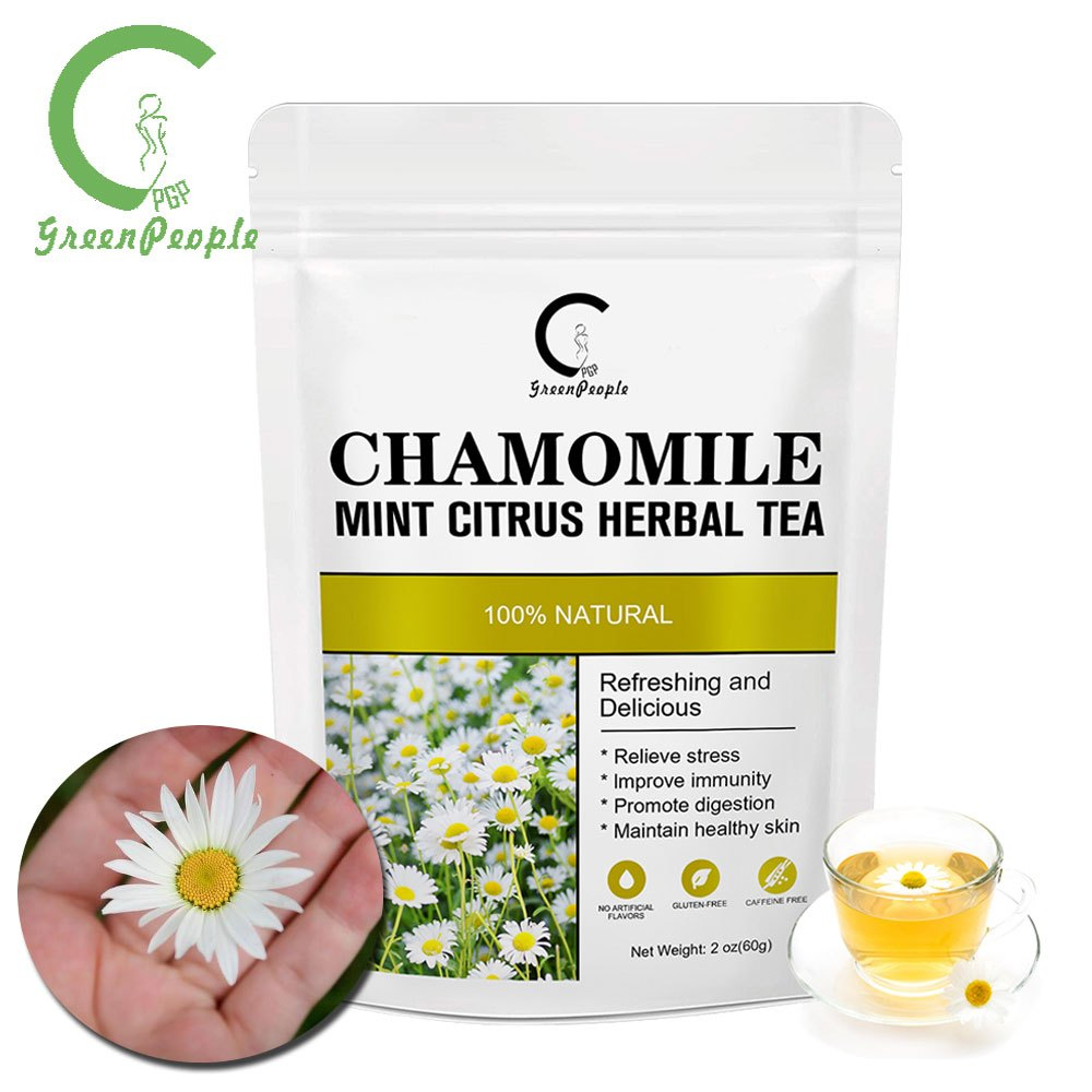 Greenpeople Chamomile ชาสมุนไพร เก๊กกี่ สะระแหน่ ส้ม - ผ่อนคลาย ดูแลตัวเอง ธรรมชาติ 100%