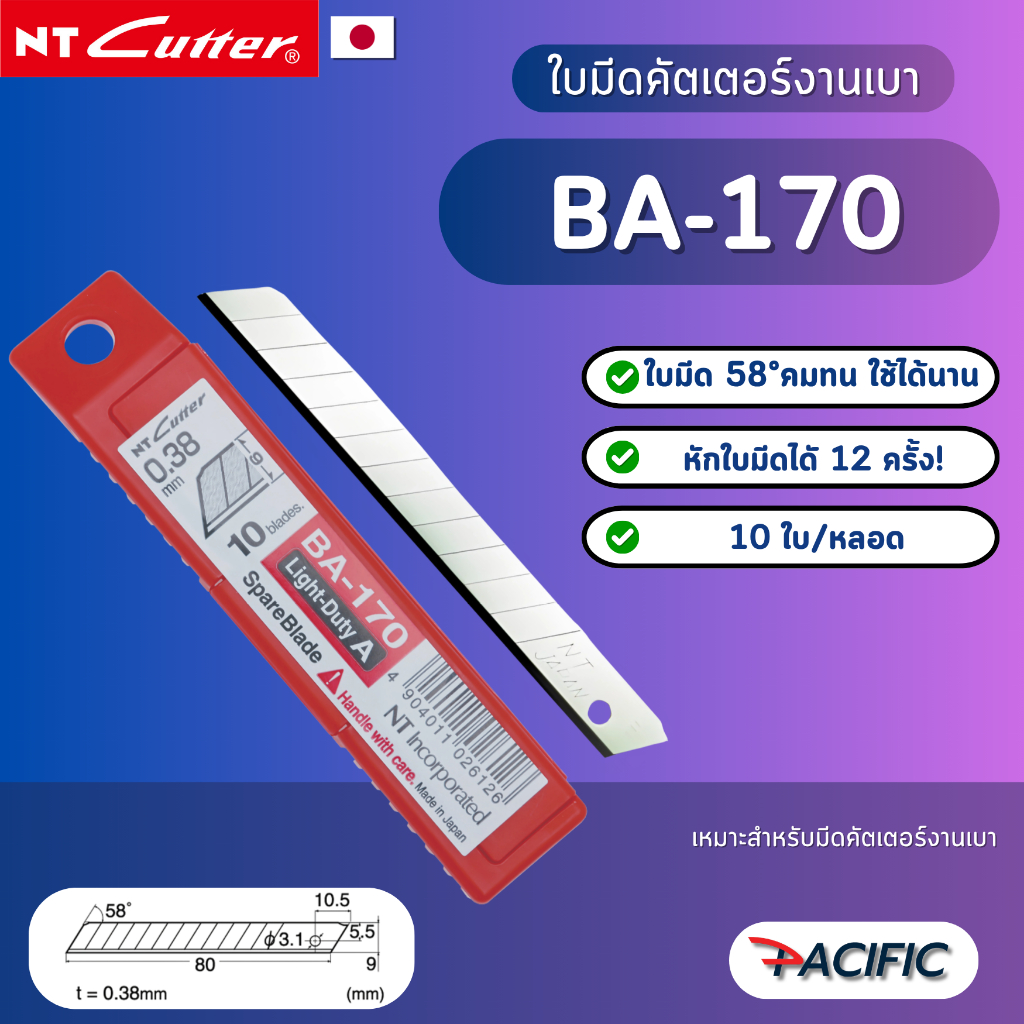 ใบมีดคัตเตอร์ NT BA-170 (10ใบ)