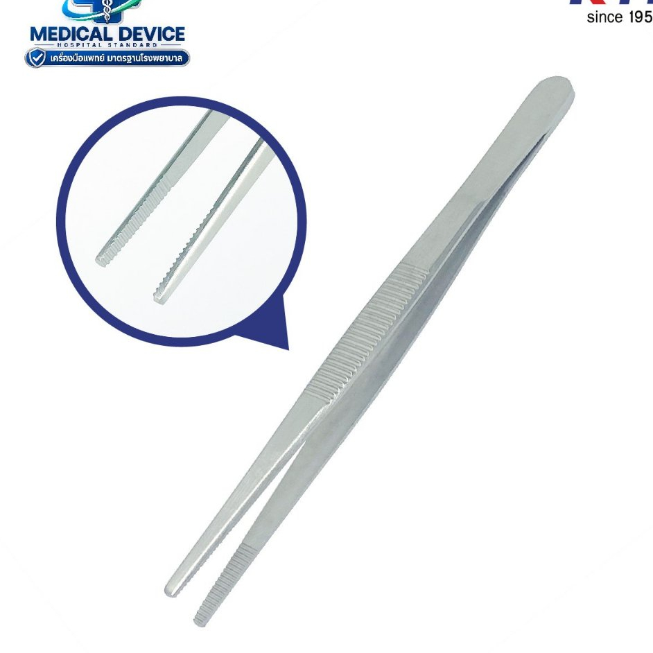 ปากคีบทางการแพทย์ แบบไม่มีเขี้ยว (Dressing forceps)