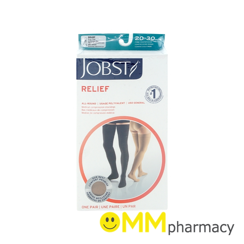 JOBST RELIEF THIGH ถุงน่องเส้นเลือดขอด แบบต้นขา-ปลายเปิด สีเบจ 1คู่(M)