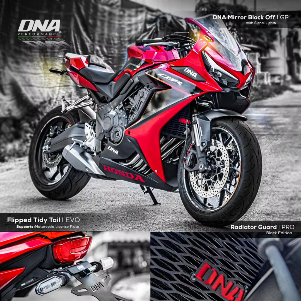 การ์ดหม้อน้ำ DNA Performance สำหรับ Honda CB500 Hornet ปี 2024 (สีดำ)