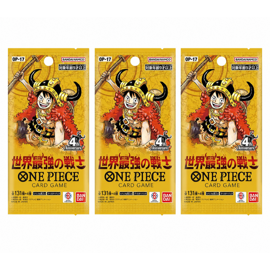 One Piece The World's Strongest Warriors OP-17 Sealed Pack Japanese 3 Pack