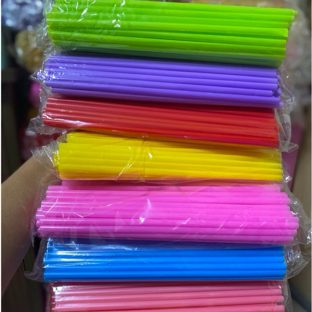 หลอดดูดน้ำ หลอดพลาสติก แบบยาว 24 ซม.