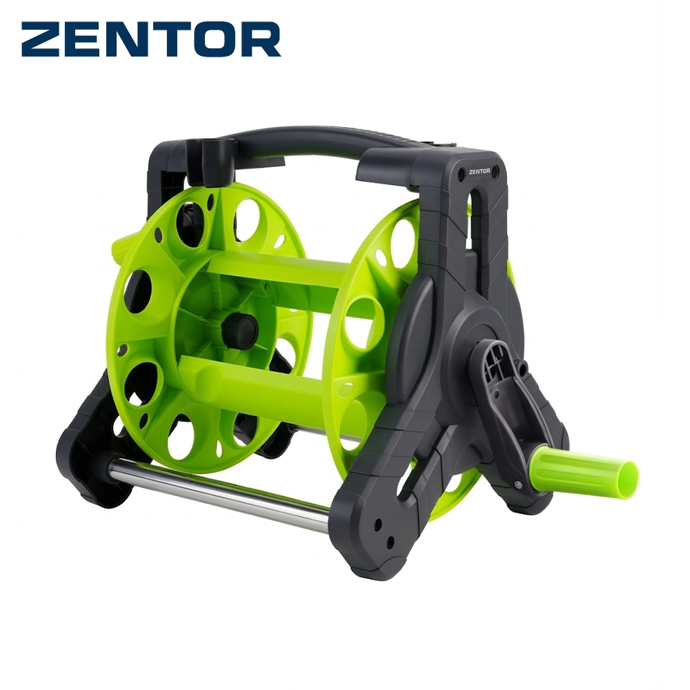 Zentor วงล้อเก็บสายยาง ที่ม้วนเก็บสายยางแบบพกพา 25 เมตร โรลม้วนเก็บสายยาง แบบมือหมุน Hose Reel Cart