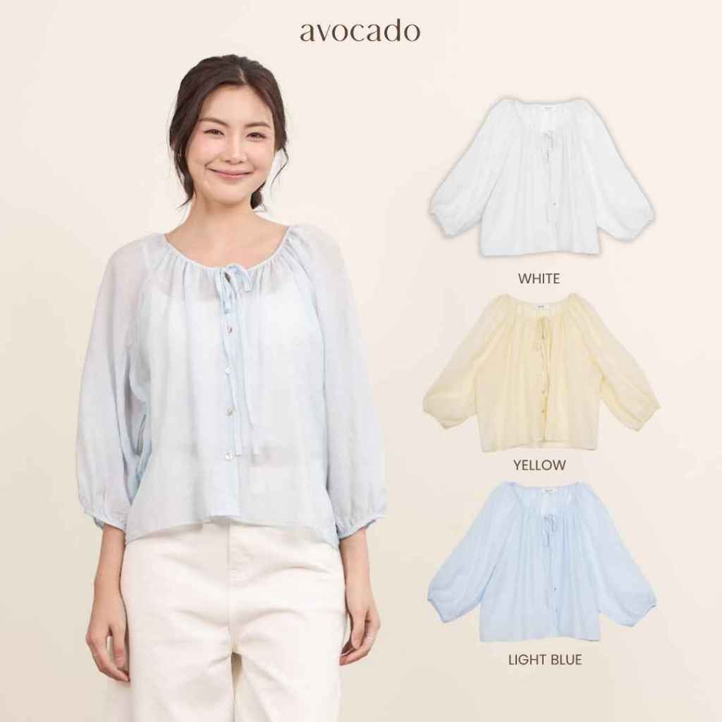 avocado - Hazel light blouse เสื้อเบลาส์ทรง Oversize เนื้อผ้า Tencel นุ่ม ลื่น ใส่สบาย