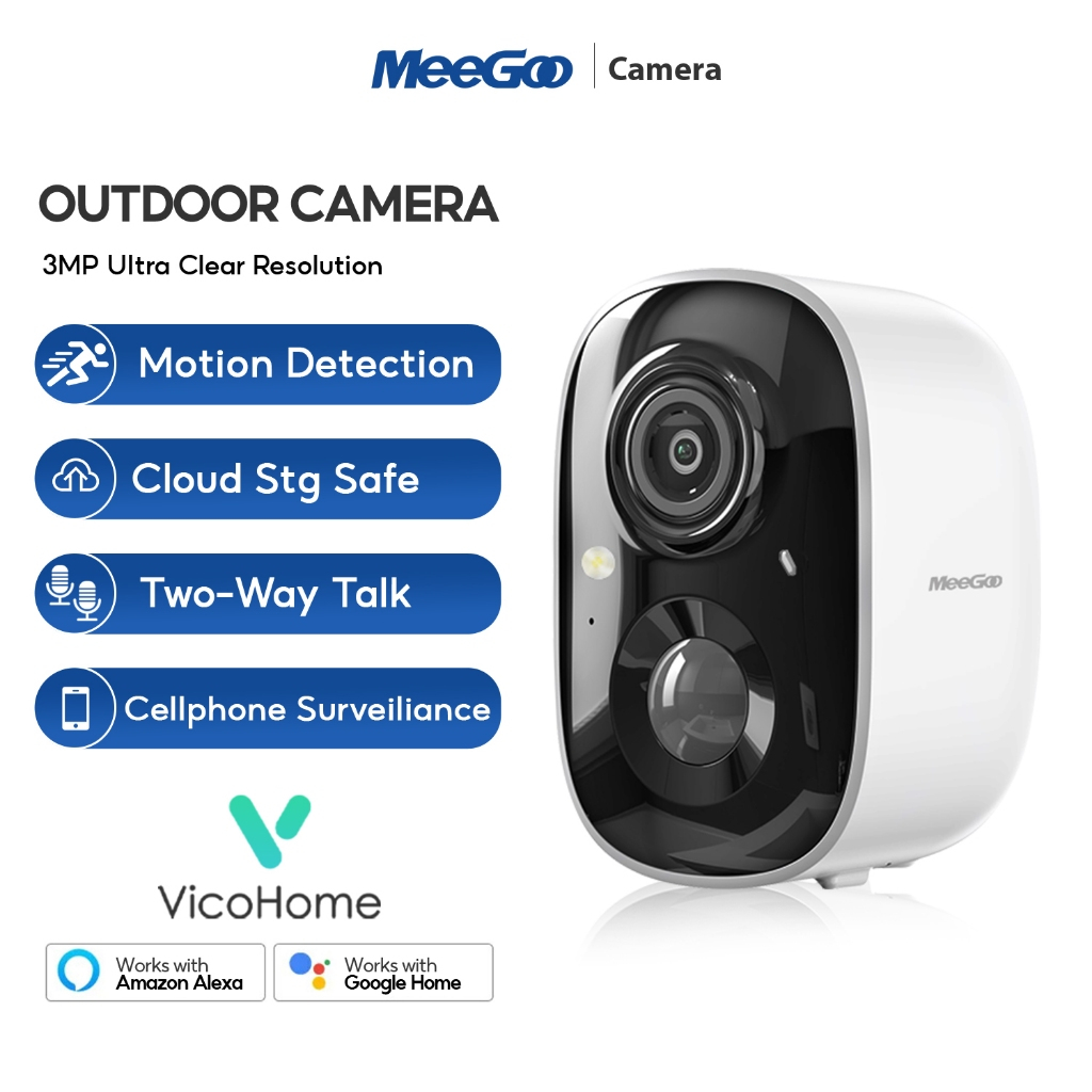 MeeGoo กล้องวงจรปิดไร้สาย 4MP Outdoor Camera IP65 บันทึกความเคลื่อนไหว 2.4G WIFI