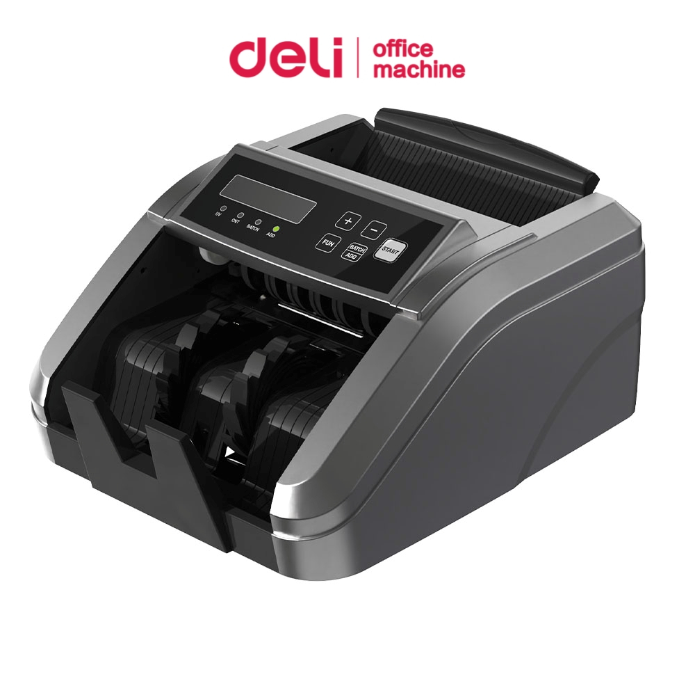 Deli เครื่องนับเงิน เครื่องนับธนบัตร ตรวจแบงค์ปลอม UV+อินฟาเรด แม่นยำ นับลื่น Auto bill counter