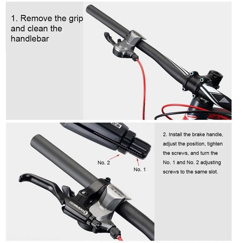TOOPRE มือเบรกจักรยาน อลูมิเนียม 1 คู่ แคลมป์ 22.3mm สำหรับ MTB รถพับ V-Brake Mechanical Disc — صورة 4