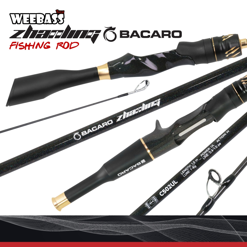 คัน BACARO Zhanling PE 0.4-1.0 (4-10lb) (2 ท่อน) : Weebass Bacaro คัน UL งานสตรีม คันตีเหยื่อปลอม