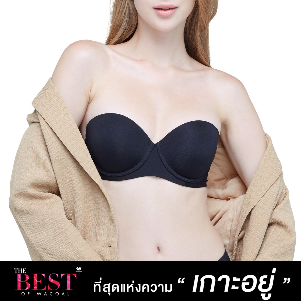 Wacoal บราเกาะอก เกาะอยู่ไม่เลื่อนหลุด ที่สุดของความเกาะอยู่ The Best of Wacoal รุ่น WB5P60 สีดำ (BL