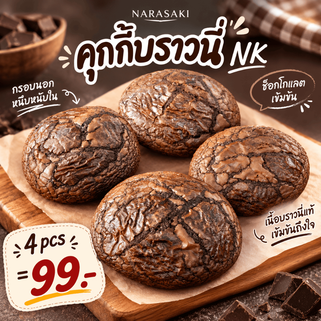คุกกี้บราวนี่ NK 4 ชิ้น นาราซากิ