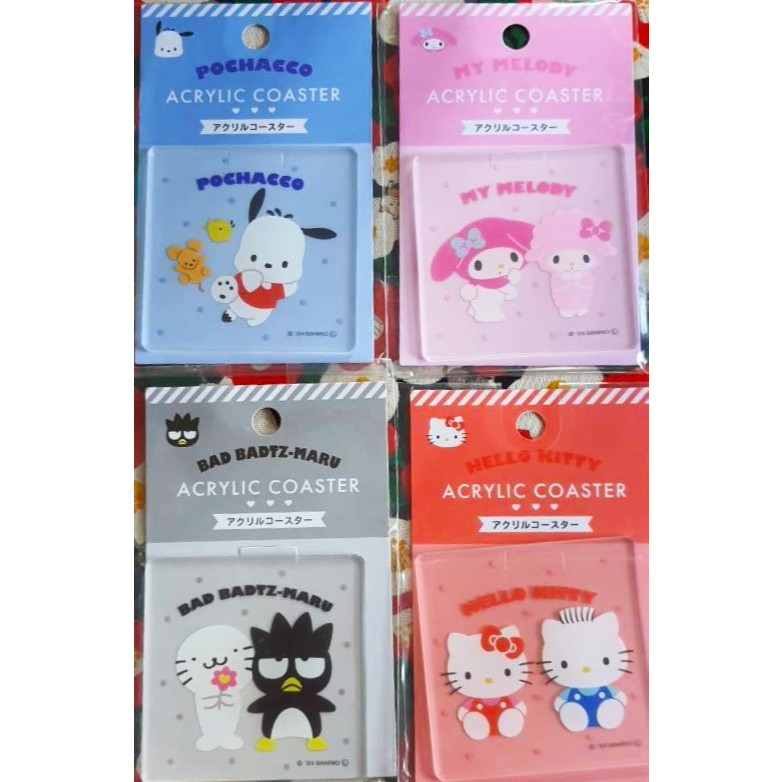 ที่รองแก้ว ซานริโอ้ โปเชโกะ Sanrio Pochacco Acrylic coaster แบตแบต มายเมโลดี้ คิตตี้ kitty Bad จากญี่ปุ่น Size : 7.5 cm