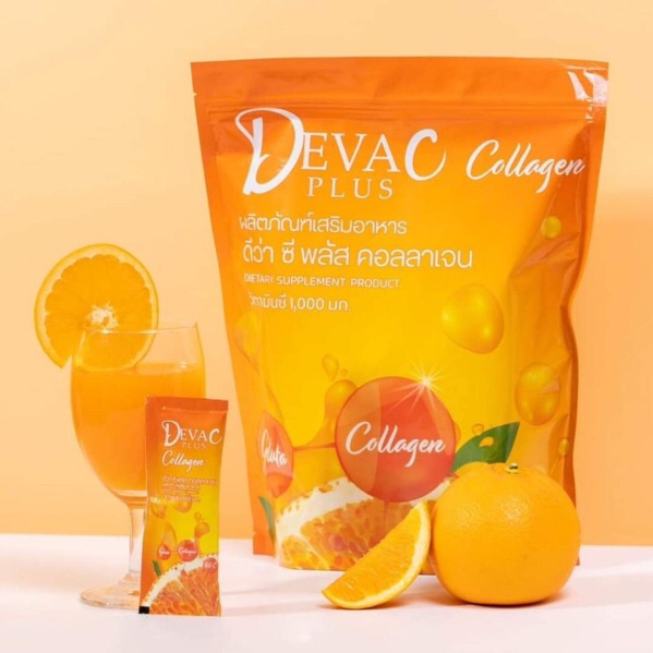 วิตซี DEVA C plus Collagen 1,000 มก. กระสอบใหญ่ 30ซอง : (VitC Gluta Collagen)