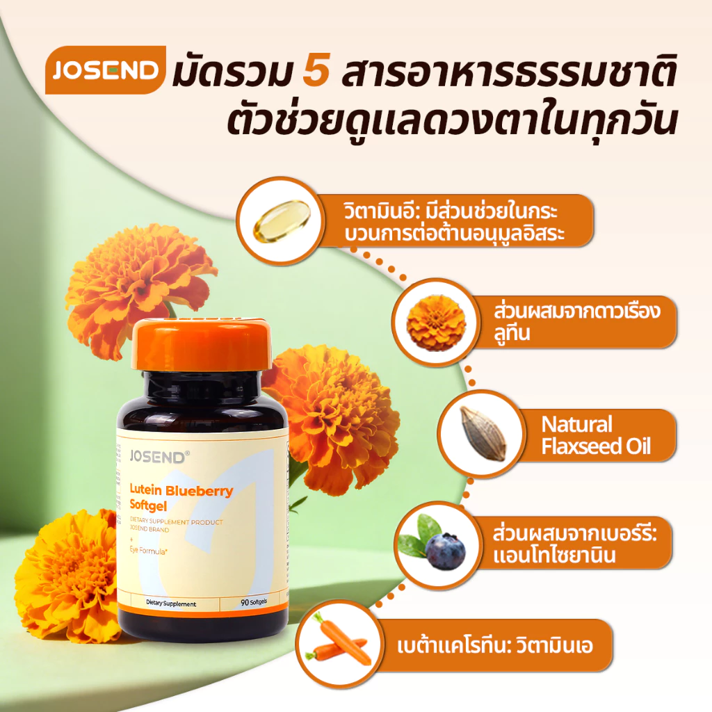 JOSEND Lutein Blueberry (90 ซอฟต์เจล) ลูทีน บิลเบอร์รี่ อาหารเสริม วิตามินดูแลสายตา สำหรับผู้ใช้หน้าจอประจำ ดูแลดวงตา thumbnail 3